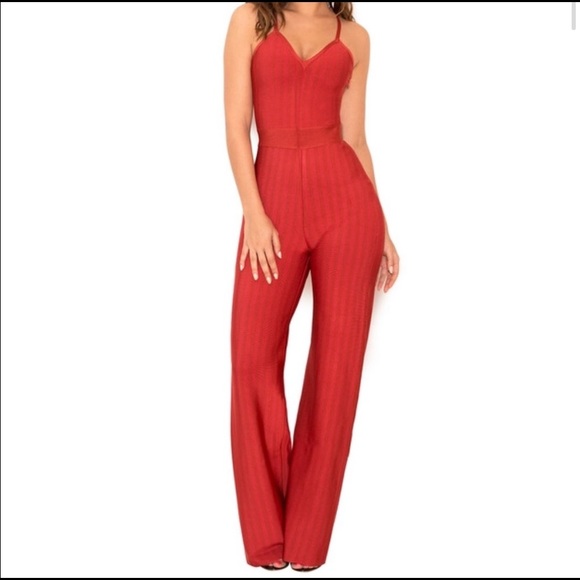House of CB Pants - House of CB Bandage Strappy Jumpsuit